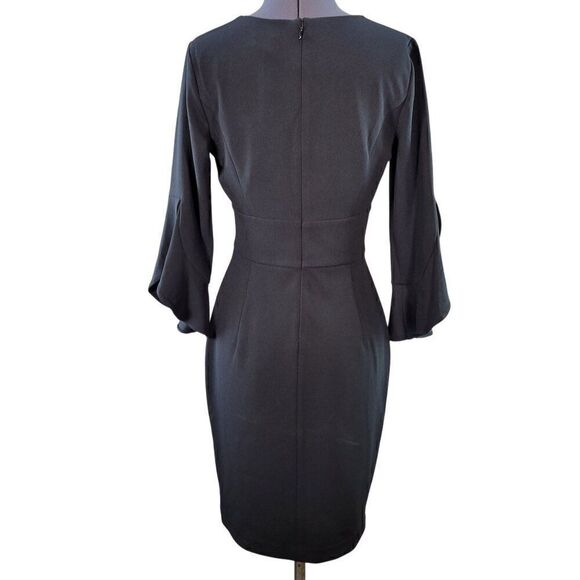 DKNY Bell Sleeve Little Black Dress Sz 2 - Picture 3 of 14